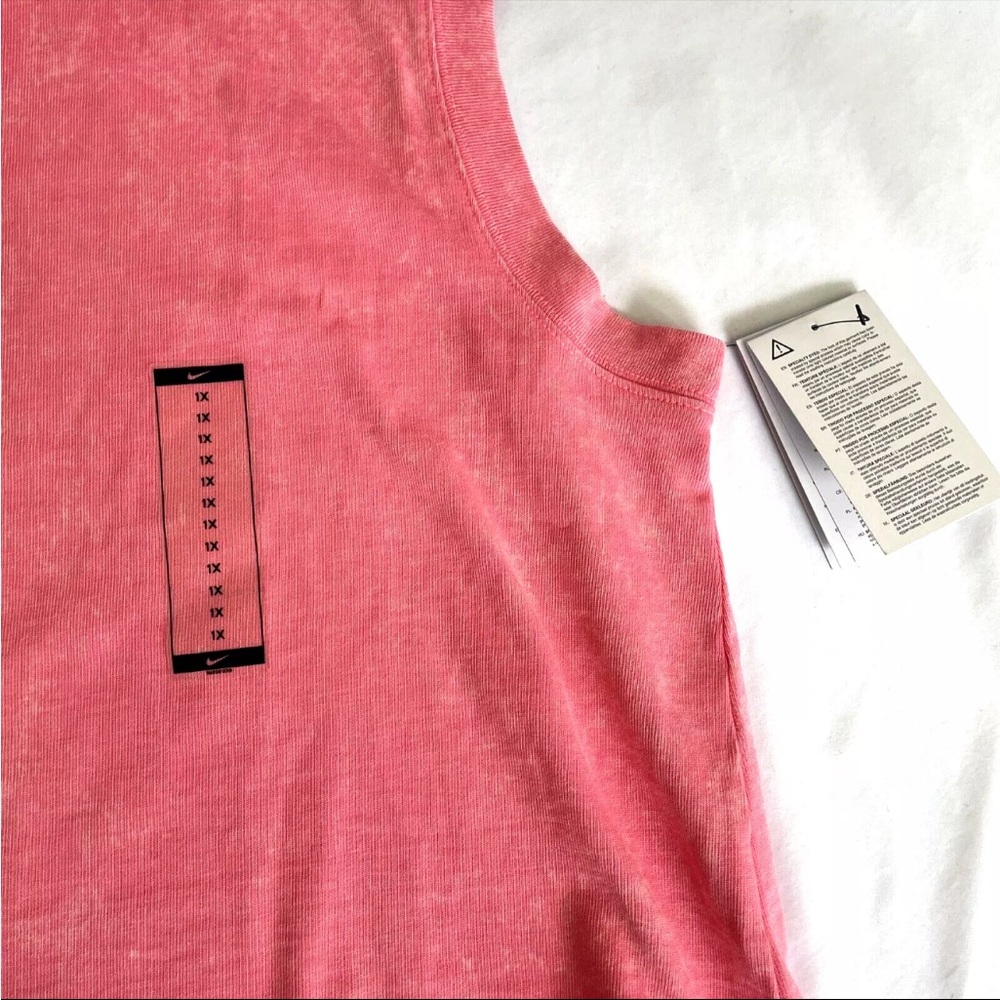 Nike Women's Tank Top Size 1X Pink Cropped White Washed Pink NWT Sweatshirt - Picture 4 of 10